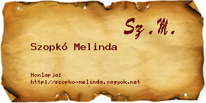 Szopkó Melinda névjegykártya